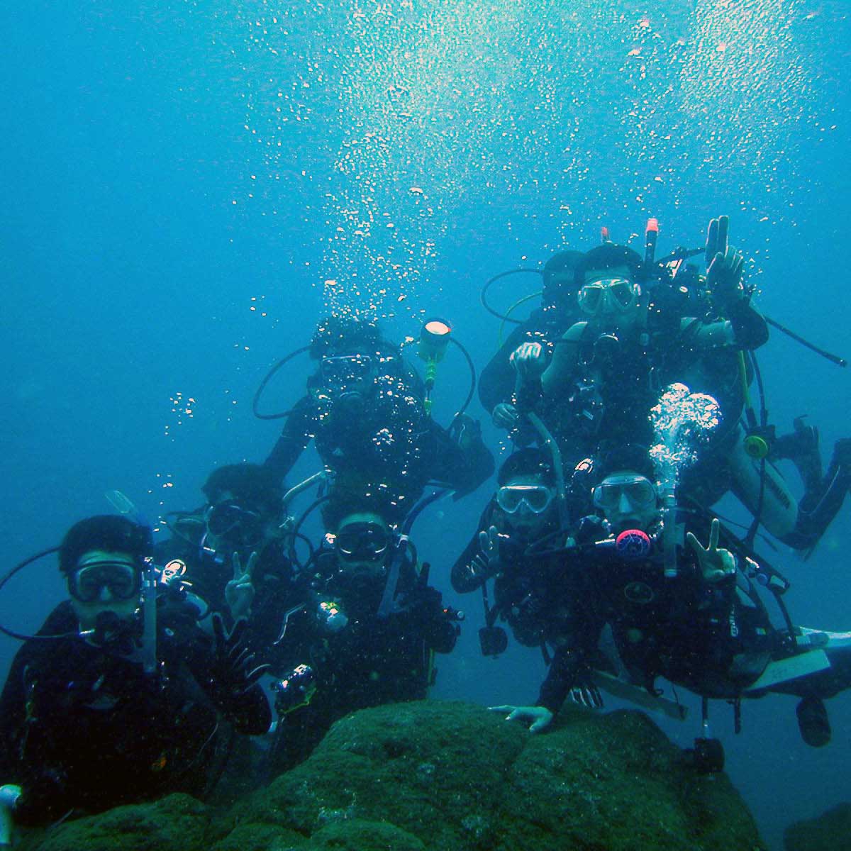 ダイバーズ・ハイドの水中集合写真